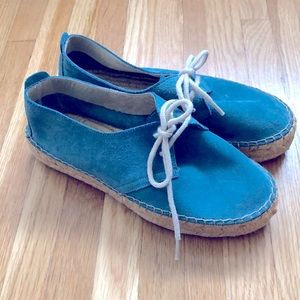 Vintage Suede Platform lace up Espadrilles, size 37